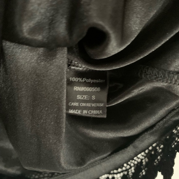 Angie Black Lace Mini Dress - Beaded Neckline Sleeveless Boho Chic - Size S NWT - Picture 6 of 7